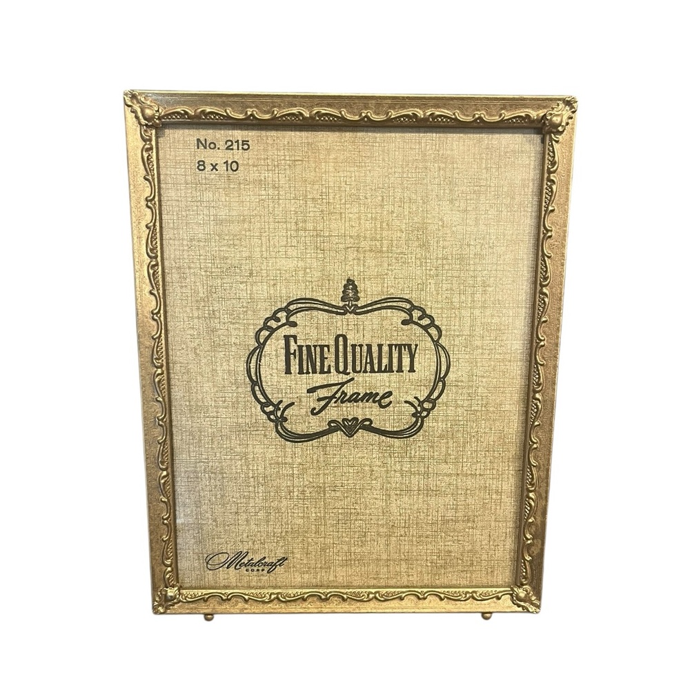 Vintage Metalcraft Metal Picture Photo Frame 8 x 10" Gold Tone Hollywood Regency